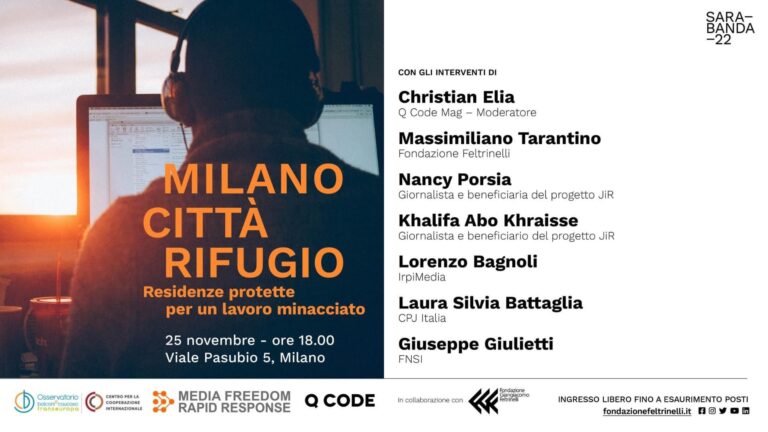 “Milano città rifugio: residenze protette per giornalismi minacciati”