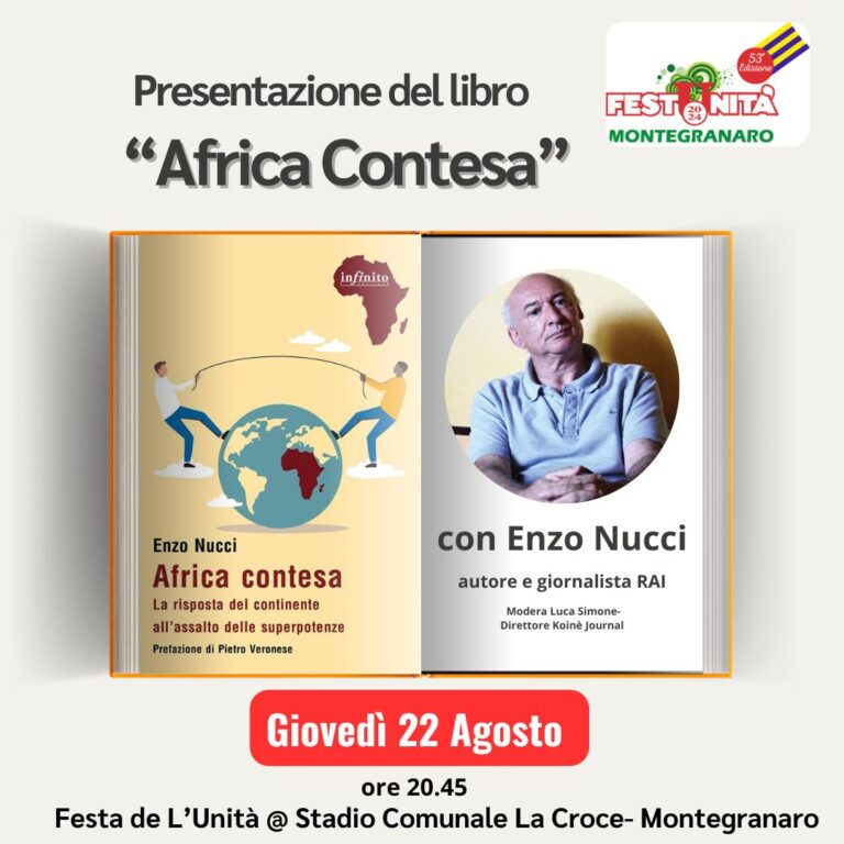 “Africa contesa”, oggi a Montegranaro la presentazione del libro di Enzo Nucci