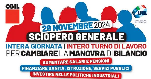 Sciopero generale Cgil Uil del 29 novembre. Articolo21 ci sarà