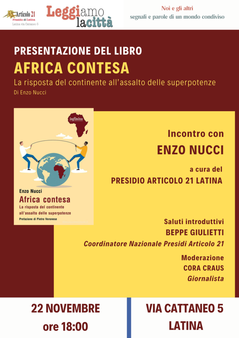 Enzo Nucci a Latina il 22 Novembre con “Africa contesa”