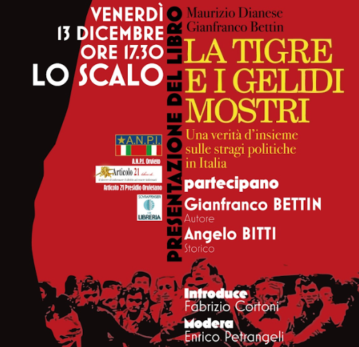 “La tigre e i gelidi mostri”. Il 13 dicembre ad Orvieto la presentazione del libro di Dianese e Bettin